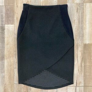 🌟 JULIENNE Black Fitted Pencil Skirt Dotted